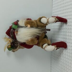 Festive Rustic Woodland Santa Claus Shelf Sitter/Ornament With Posible Legs